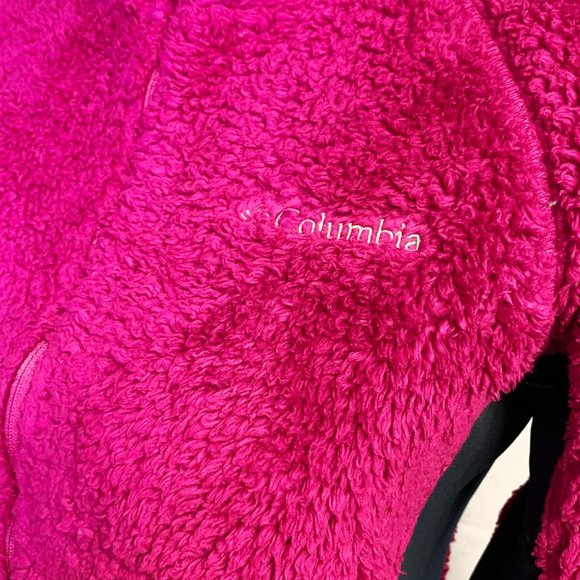 Columbia Women's Cozy Fleece Zip Teddy Jacket - Pink and Black - Small - Picture 4 of 7